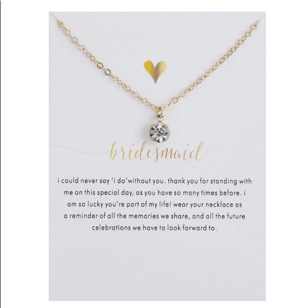 Bridesmaids cz necklace